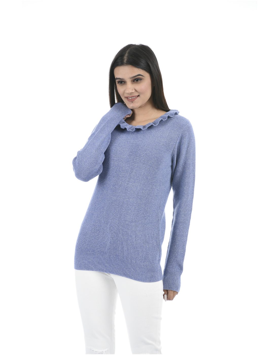 Portobello Wome Casual Wear Blue Sweater